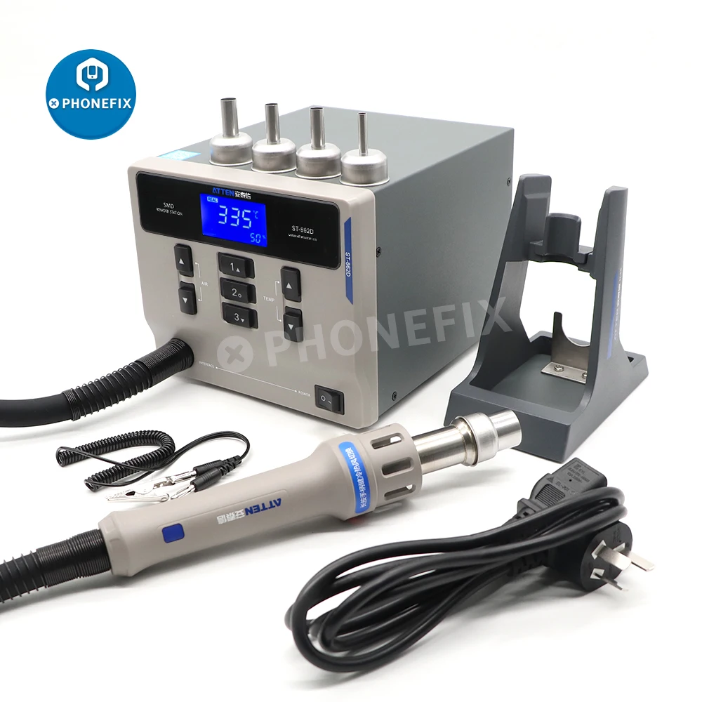 ATTEN ST-862D 1000W Intelligent Hot Air Gun Desoldering Station Digital Display BGA Rework Station Mobile Phone IC Chip Repair