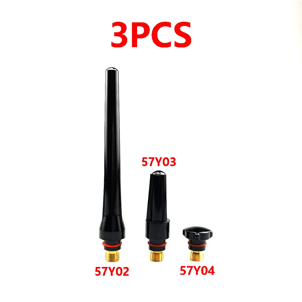 

3pcs Long Medium Short Back Cap 57Y02 57Y03 57Y04 For Tig PTA DB CK SR WP-17 WP18 WP26 Series Welding Torch Accesories