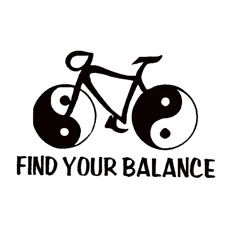 16*10.3cm Find Your Balance For Cyclist Funny Car Window Bumper Novelty JDM Drift Vinyl Decal Sticker