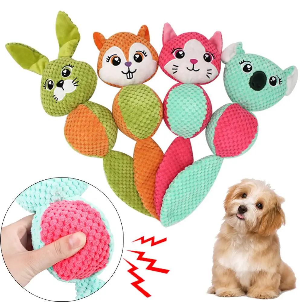 

Dog Plush Interactive Toy Soft Puppy Chew Toy Bite Resistant Pet Squeaky Duck Sound Toy Animal Design Dog Training Teething Toy