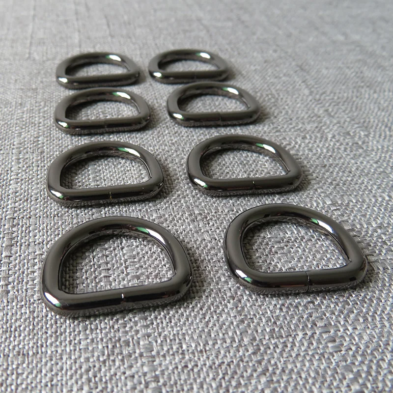 

50 pcs Gun Black 20mm metal D ring belt buckle bag cat dog collar leash harness handbag sewing accessories purse straps hardware