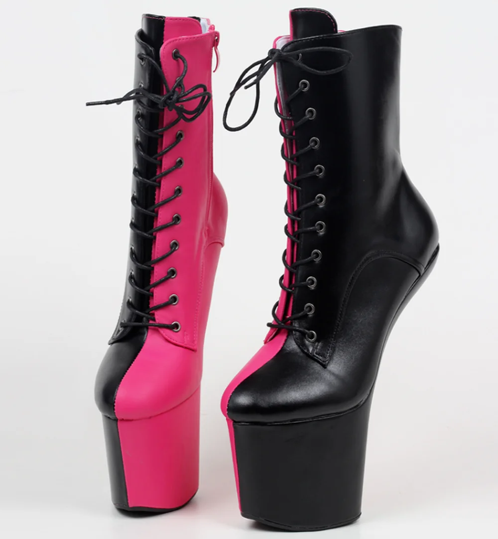 

Womens 20CM Platform Heelless Boots Punk Nightclub Queen Dance Shoes Match Colors Sexy Plus Size 34-46 Custom Made