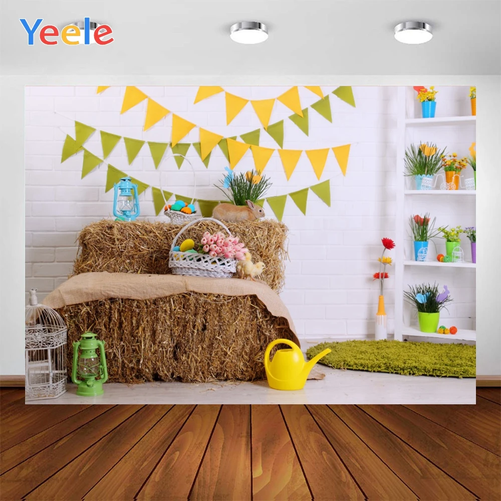 Yeele-خلفية حائط من الطوب الأبيض لصور الأطفال ، استوديو الصور ، الديكور ، الحجم المخصص ، لعيد الفصح السعيد ،