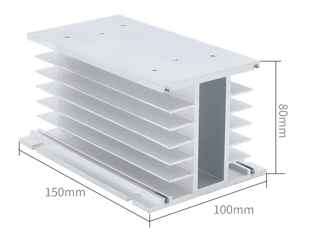 Three-phase SSR  Aluminum Heat Sink   60A 80A 100A 150A 200A 300A 400A High Power Radiator DC to AC AC TO  AC