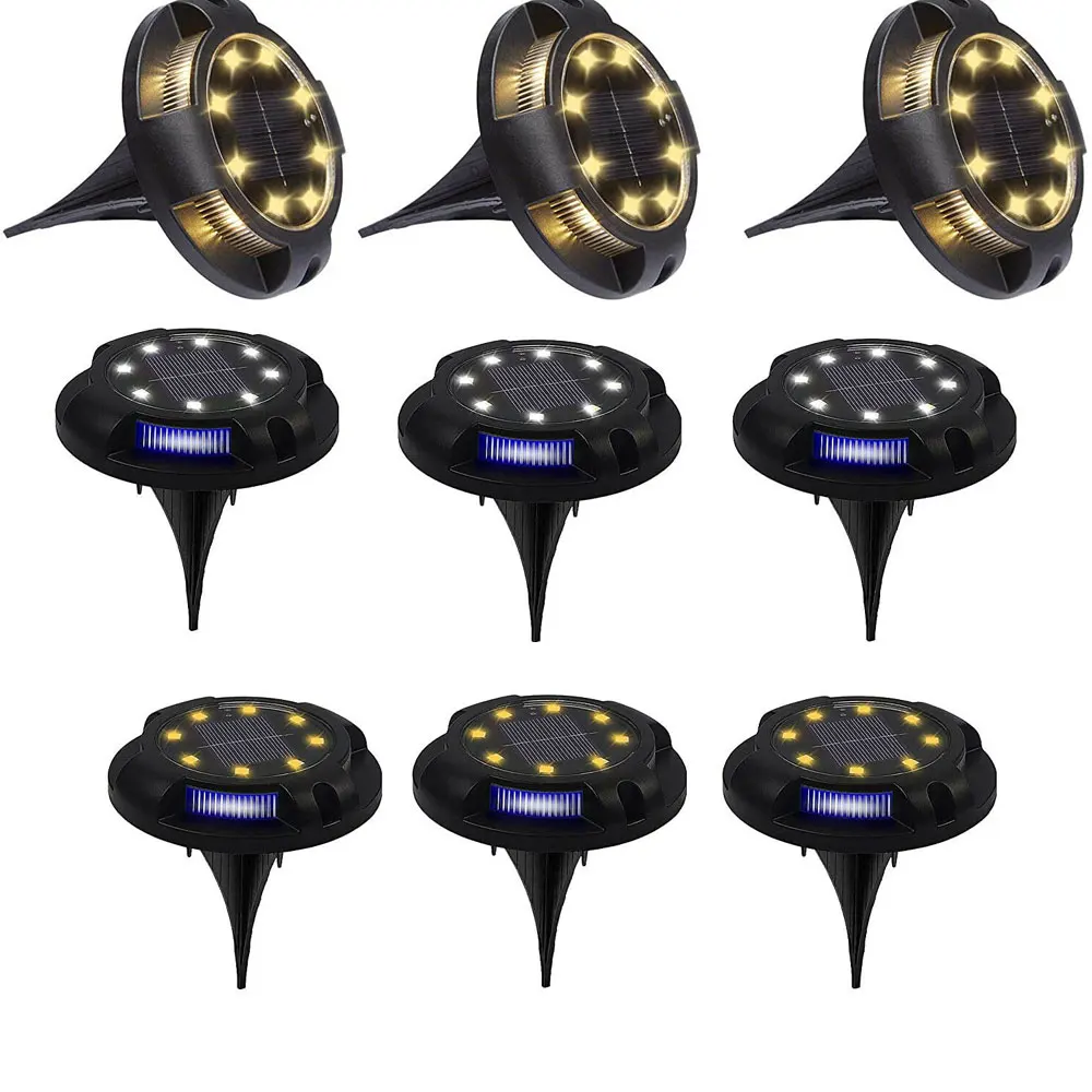 12 LED Solar Garden Lights Waterproof Solar Ground Lights Light Underground Sensing Landscape Lights for Lawn Pathway