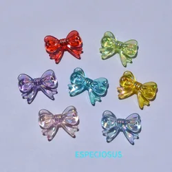 DIY Necklace Department Cartoon Bow Charms Mix Color Plated Bowknot Pendants Acrylic beads 30*24MM Jewelry Making Findings 10pcs