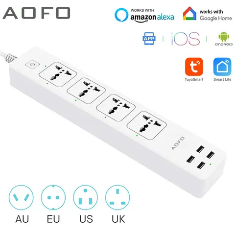 WiFi Smart Power Strip with 4 AC and USB Ports AOFO