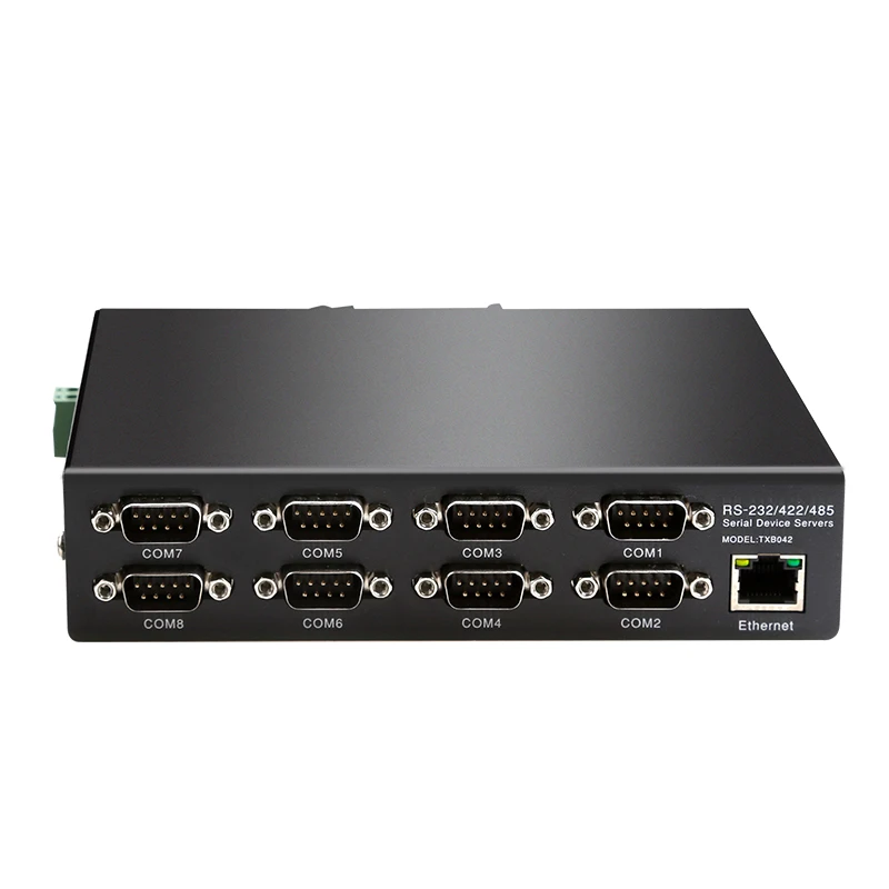 Convertidor de servidor de dispositivo Serial de 8 puertos, Ethernet a RS232/422/485, compatible con servidor VCOM/TCP/Cliente TCP/modo UDP, grado