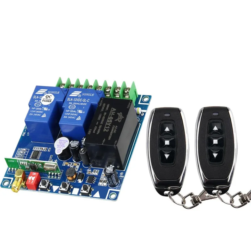 433mhz AC 220 V  240 V 250V 380V 2 CH  RF Wireless Remote Control   30A relay  for Projection screen/winch/motor/garage door