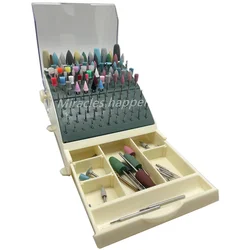 Dental Box with Drawer 142 Holes Odontologia Bur Block Holder Autoclave Sterilizer Case Disinfection Box Holder Dentistry Tool