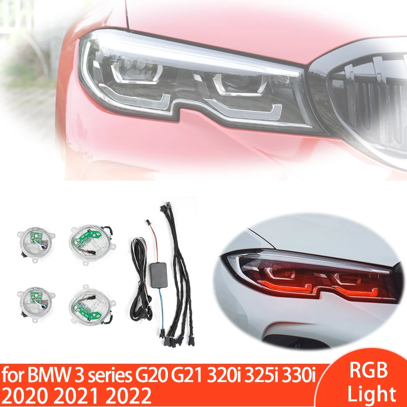 Angel Eyes Car Accessories lights DRL For BMW 3 Series G20 G21 320i 325i 330i RGB LED Light Multicolor 2020~ 2021 Remote Control