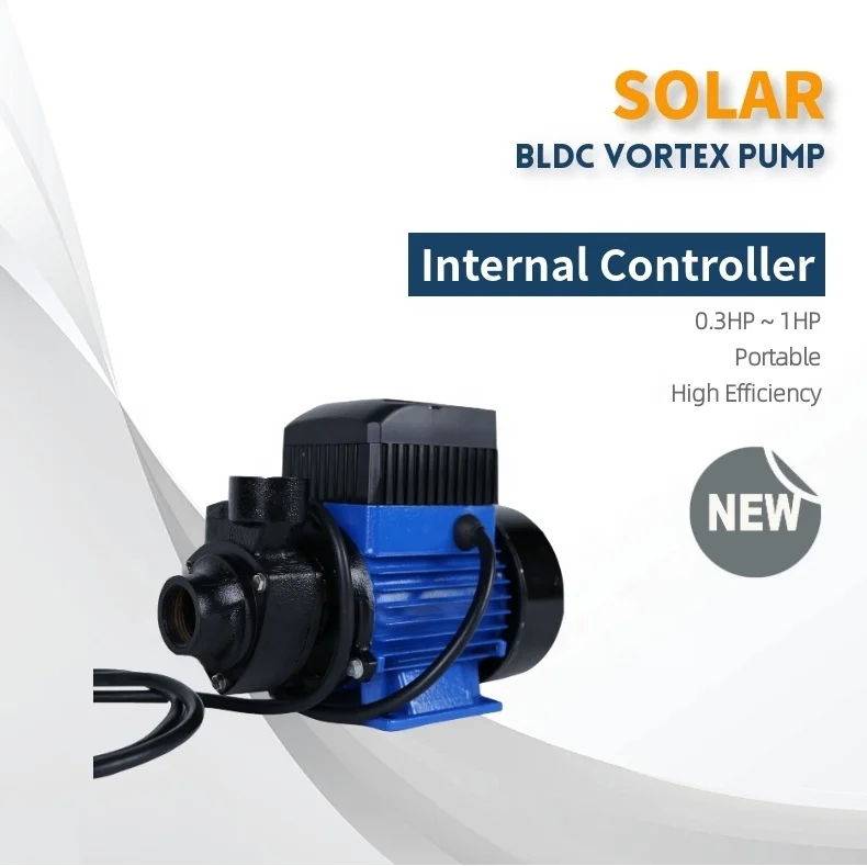 Portable Solar vortex surface water pump bldc motor no need controller built-in controller