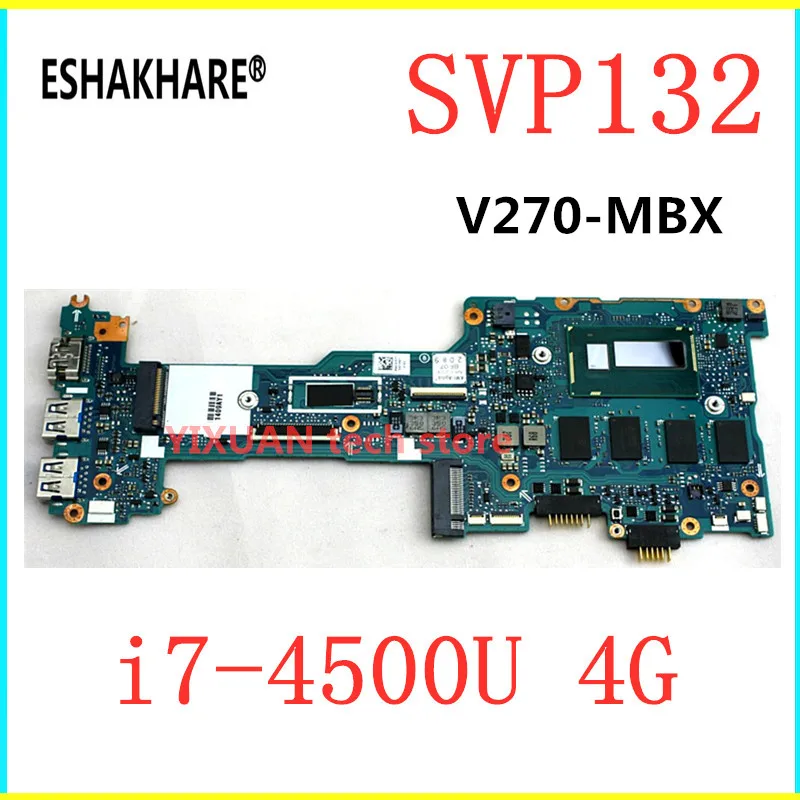 

V270-MBX Mainboard For SONY Pro13 SVP13 SVP132 SVP132A SVP132A1CW Laptop Motherboard A2031997A I3 I5 I7 CPU 4GB 1P-0134J00-8011