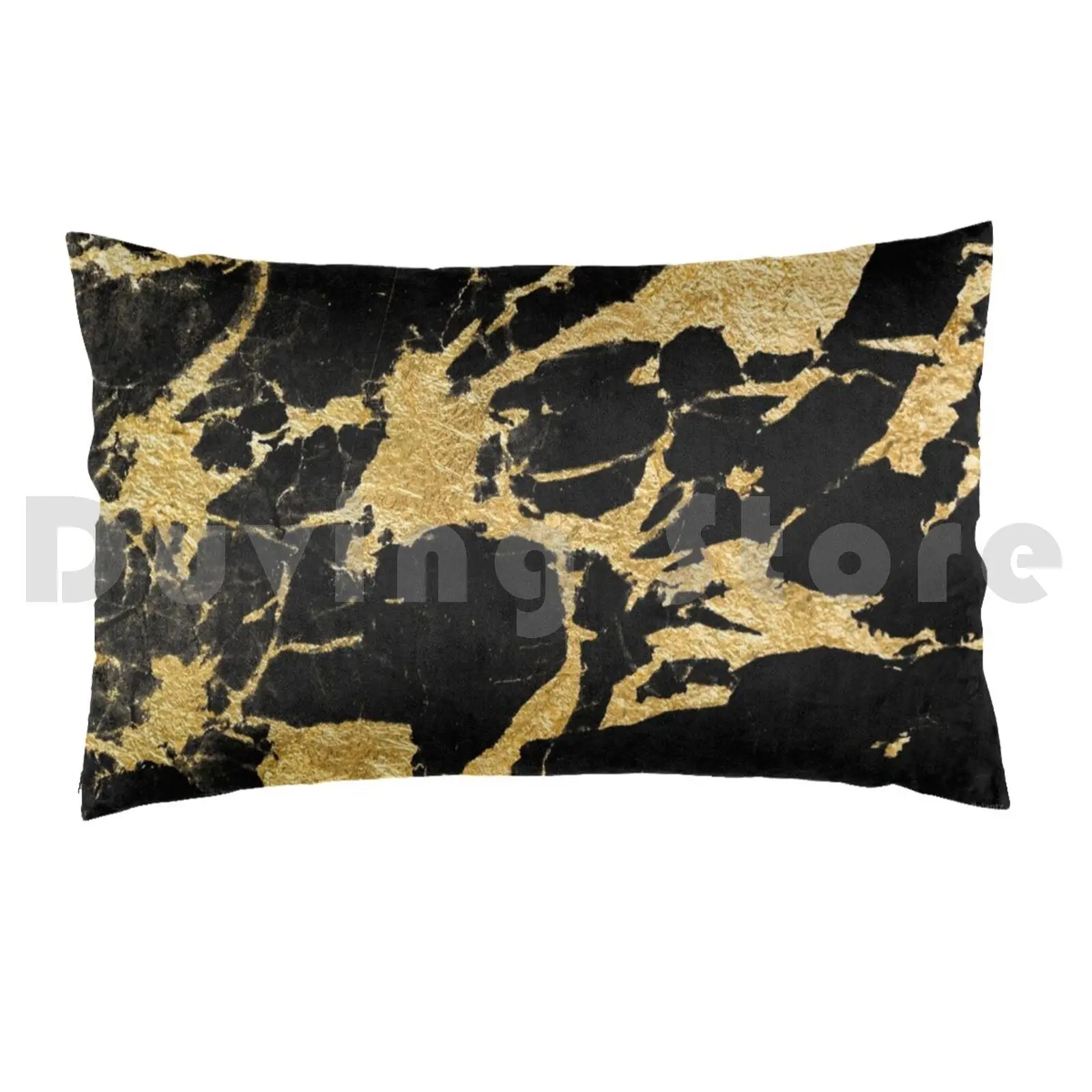 Black Marble Gold Glam #2 #decor #art Pillow Case 20*30 Inch Graphic Design Marble Texture Blackmarble