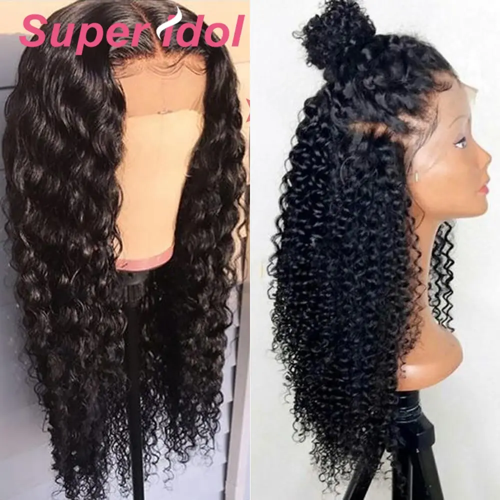 

Super Deep Wave 4x4 Lace Closure Wig 100% Human Hair Wigs Brazilian Remy Hair 13x4 Lace Front Wig Pre Plucke With Baby Hair