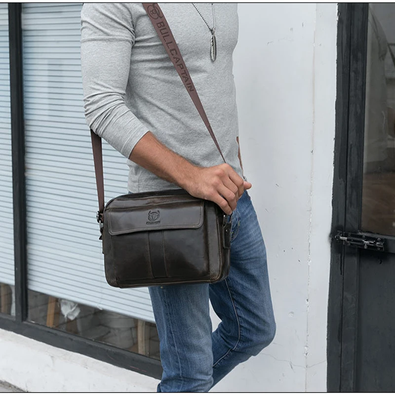 Brand cross Men Genuine Leather Briefcase Messenger Bag fashion cow leather Business Handbags for Document man Shoulder bag