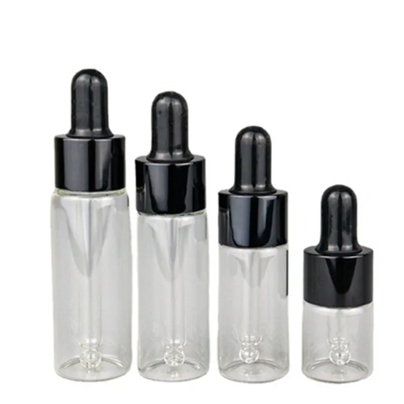 

20pcs/lot 5ml 10ml 15ml 20ml Clear Glass Dropper Bottle Portable Glass Eye Dropper Aromatherapy Esstenial Oil Bottle