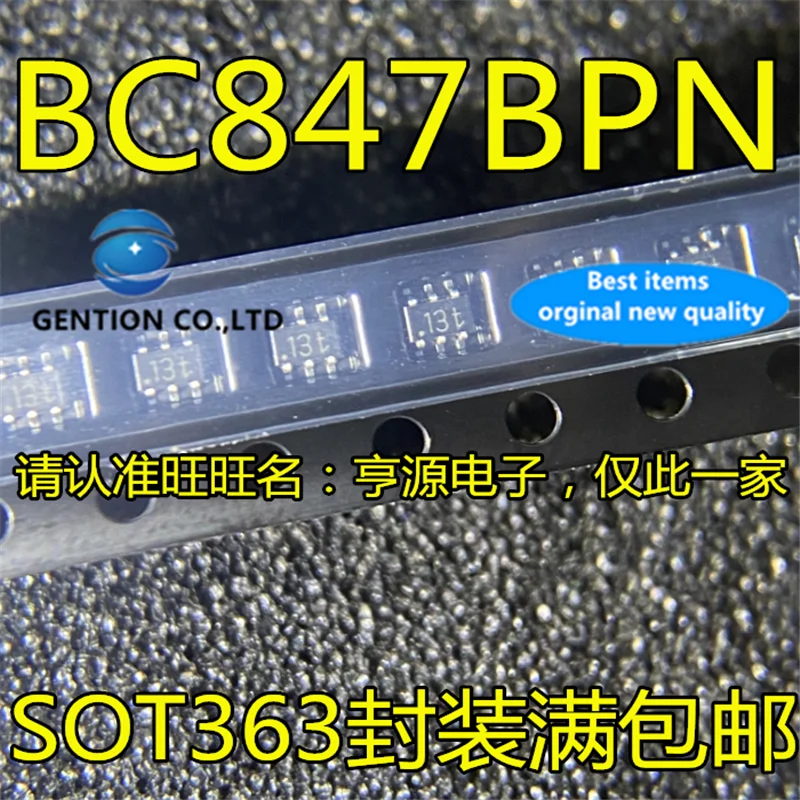 50Pcs BC847 BC847BPN Silkscreen 13T SOT363 Bipolar transistor  in stock  100% new and original