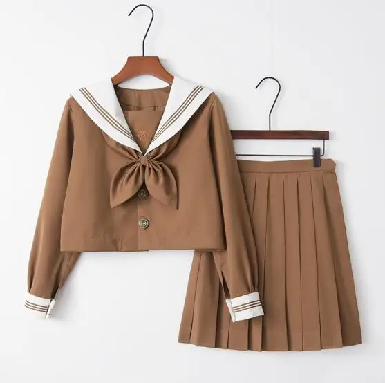 Embroidery Janpanese School Uniform Long/Short Pleated Skirt Shirt Sets South Korea Japan Cheerleading Performance Sailor Suits