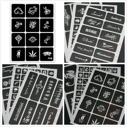 1 libro 635 plantilla de patrón semipermanente álbum hueco libro de dibujo en color inglés pegatina de impresión de tatuajes