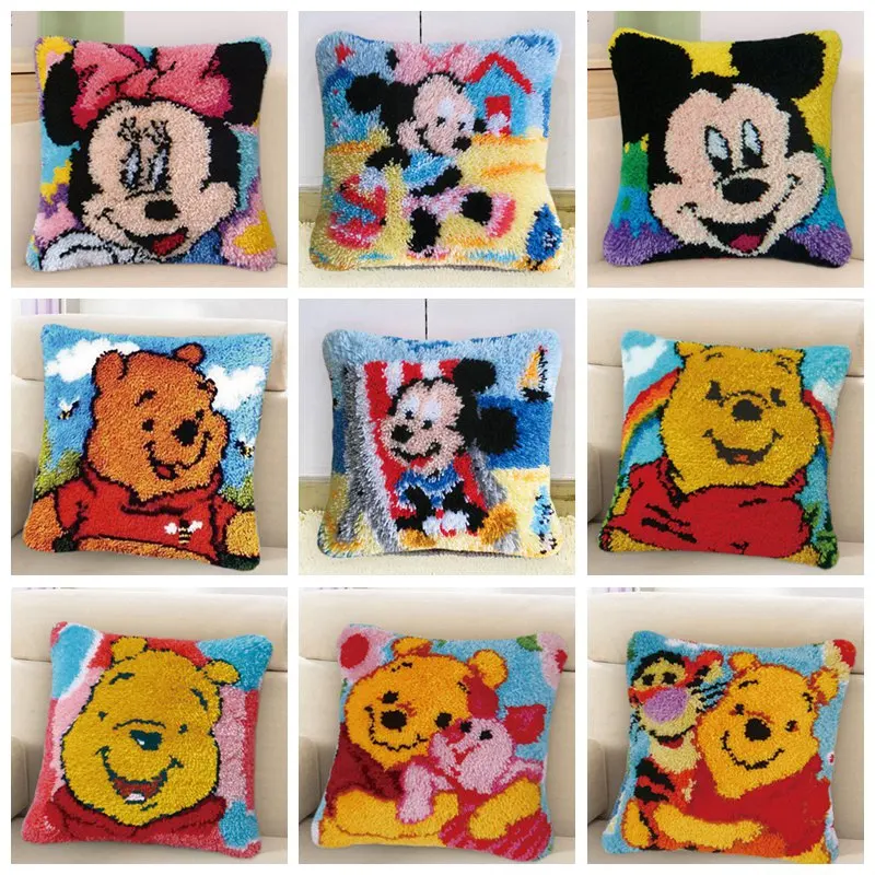 Disney Mickey wykwintne gruba wełna ściegiem krzyżykowym kubuś haft 3D Segment haftowana poduszka DIY Handmade pakiet materiałów