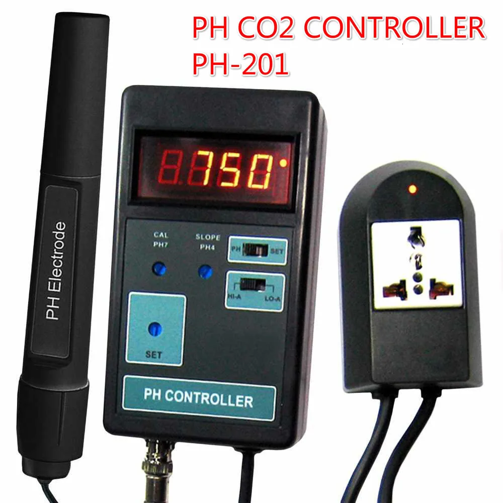 Cyfrowy wyświetlacz LCD PH CO2 kontroler miernik akwarium 0.00 ~ 14.00PH zakres + gniazdo przełączane 110V / 220V