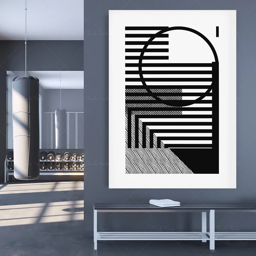 Original Serigraph. Black and White Bauhaus Print - Mid Century Modern Serigraph, Office Decor - Minimalist Wall Art - Abstract