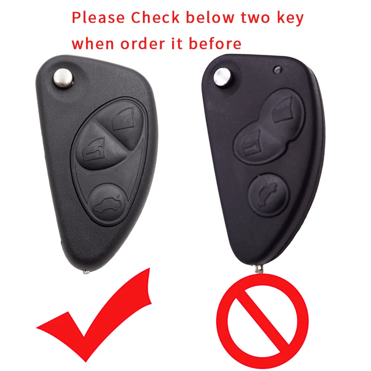 Xinyuexin 3 Buttons Silicone Remote Car Key Cover for Alfa Romeo Keys 147 156 166 GT Keyless Fob Replacement Folding Case Holder