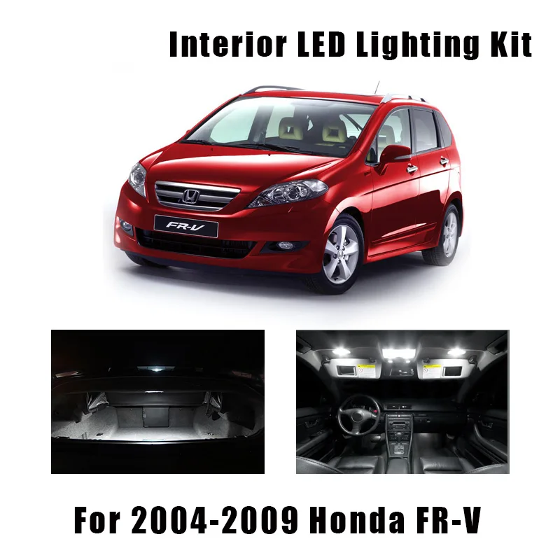 11pcs White Canbus LED interior Dome Map Reading Light Kit For Honda FR-V FRV Edix 2004-2009 License Plate Lamp Parking Light