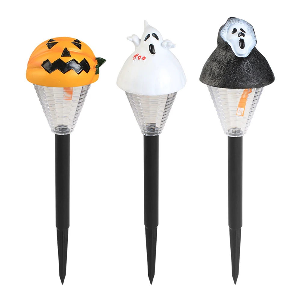 

2PCS LED Solar Light Halloween Terrifying Pumpkin Ghost Lawn Stake Lamp Outdoor Garden Yard Pathway Festival Lighting Decoration