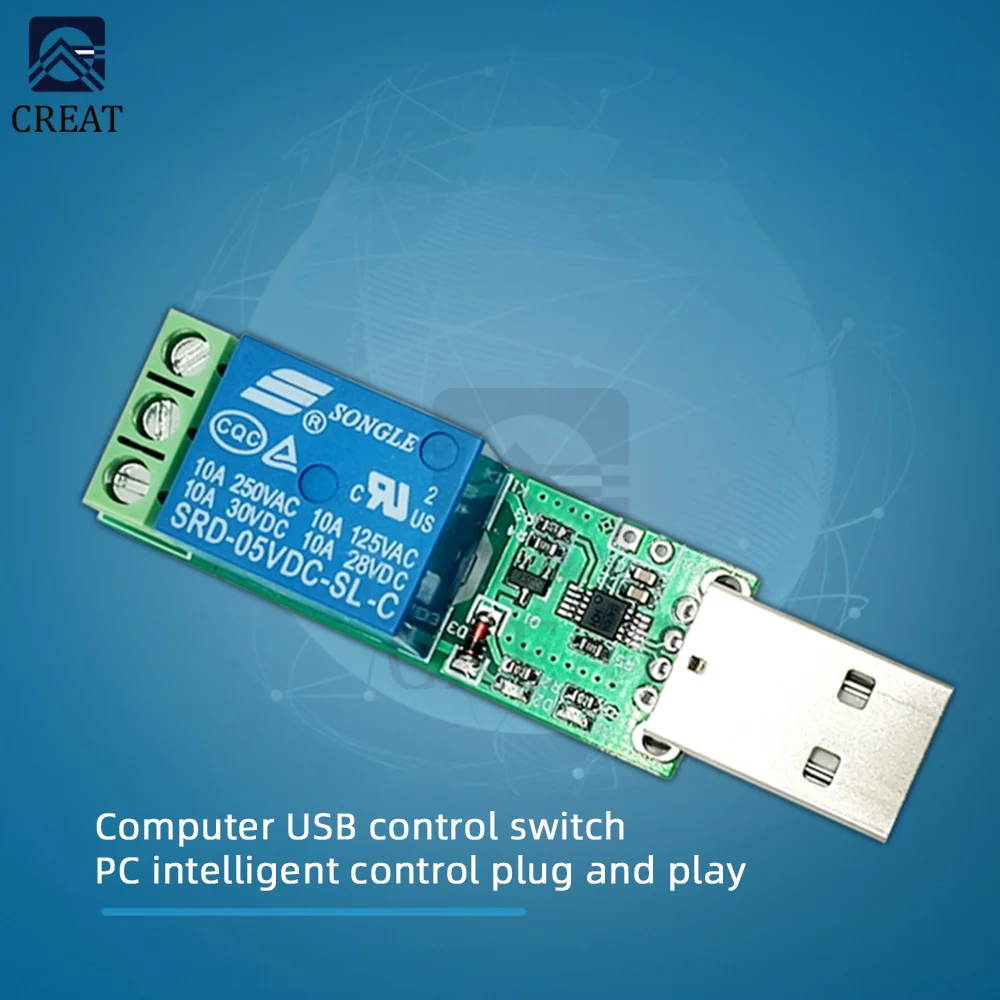 Single Channel USB Relay Module HID Free Drive Micro 5V Computer Control Switch Relay Module LED Indicator