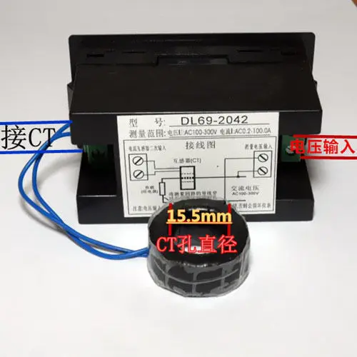 CA 300V/450V 100A doble Digital LED amperios voltímetro voltaje corriente + CT 110V 120V 220V