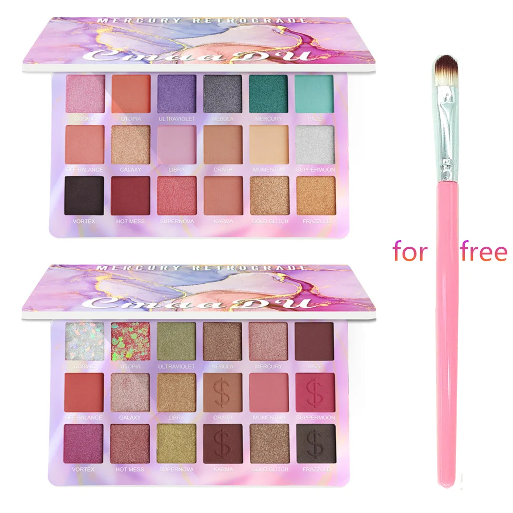 New 18 Color Nude Shining Eyeshadow Palette Makeup Glitter Pigment Smoky Eye Shadow Pallete Waterproof Cosmetics Eye Shadow