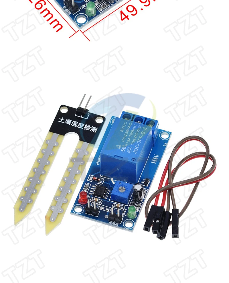 TZT Kapazitiver Bodenfeuchtesensor Modul Bodenfeuchtigkeits-Digitalanzeige Relais-Steuermodul Automatische Bewässerung für Arduino – Detail 13