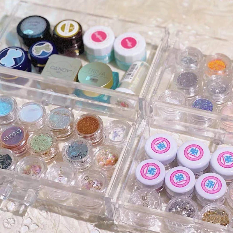 Nail UV Gel Polish Storage Box Manicure Extension Varnishes Holder Acrylic Transparent Drawer Storage Box Nail Art Jewelry Case