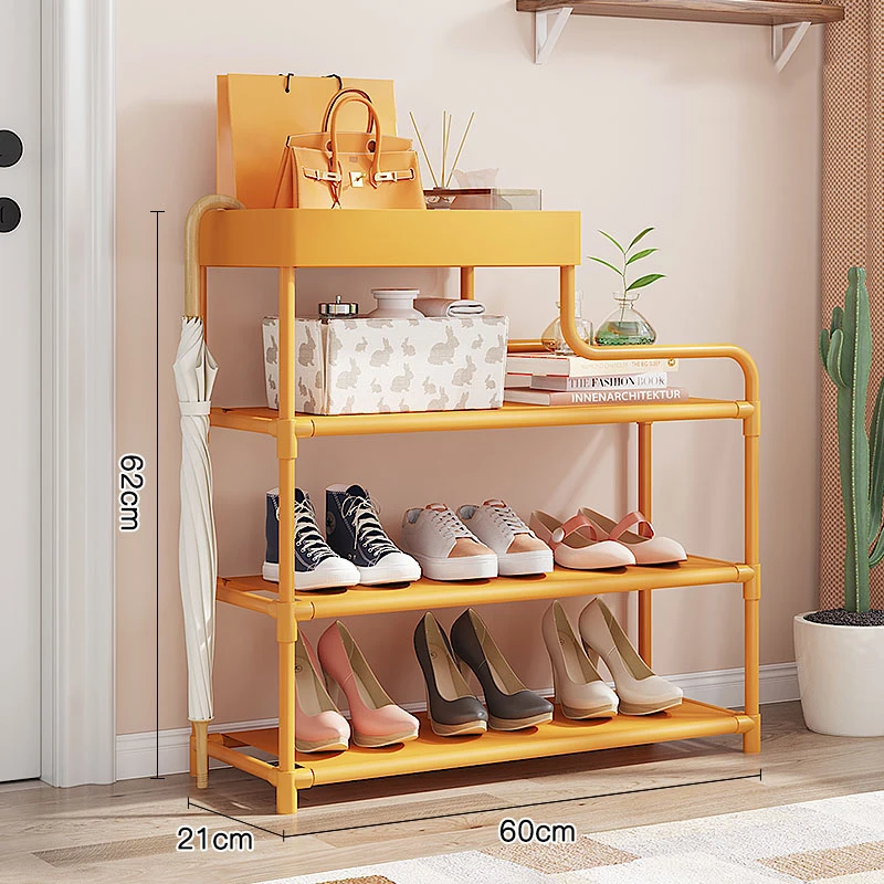 Entrance Organizer Shoe Rack Modern Minimalist Metal Space Saving Shoe Rack Foldable Meuble Chaussure Black Accessories OC50XG