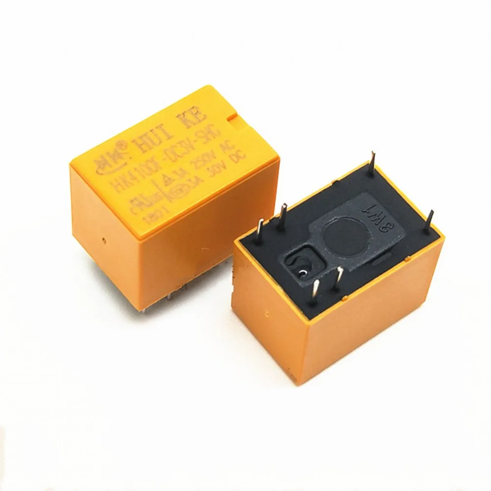 

50pcs/lot HK4100F Relay HK4100F-DC03V-SHG 3V 3A 6pins Mini Power Relays