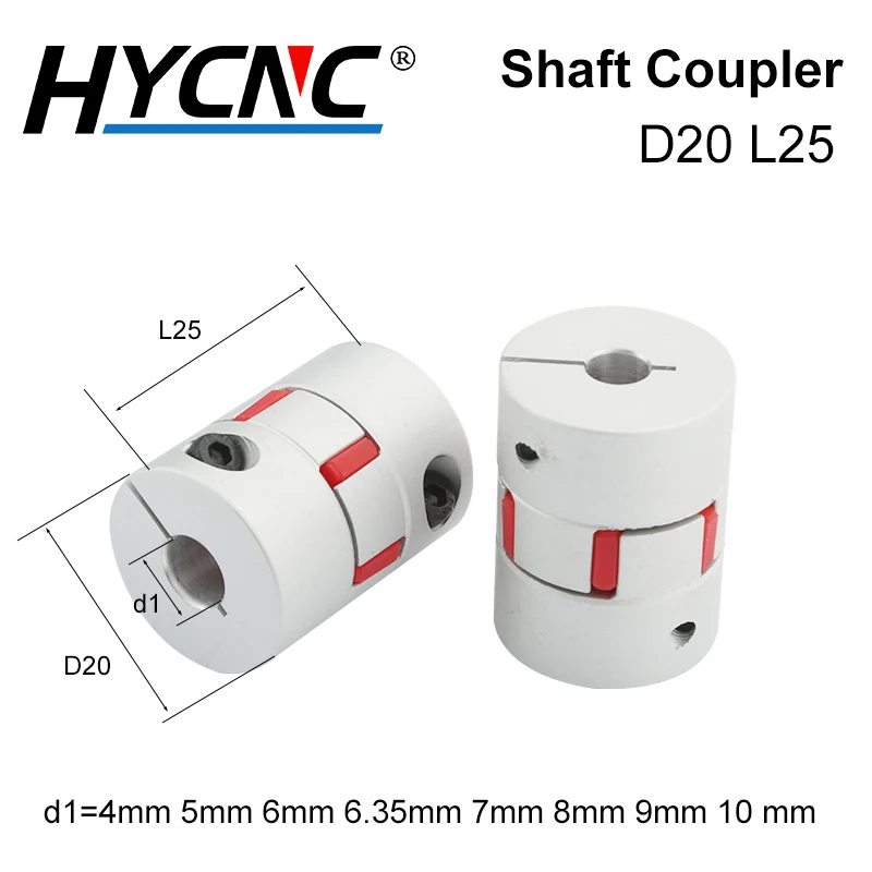 D20 L25 Coupling Torx Flexible Shaft Motor Connector CNC Flexible Coupling 4/5/6 / 6.35 /7/8/9/10mm 3D Printer Coupler CNC Kit