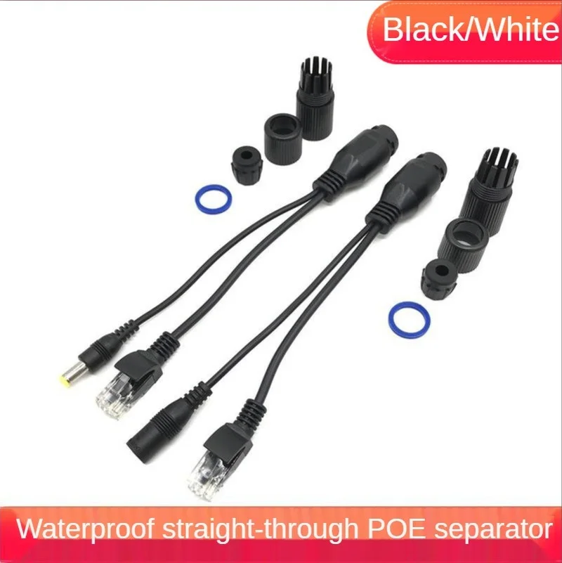 1Pair POE Splitter POE Switch POE Cable Adapter Tape Screened 5V 12V 24V 48V Power Supply Cable 5.5*2.1mm RJ45 DC