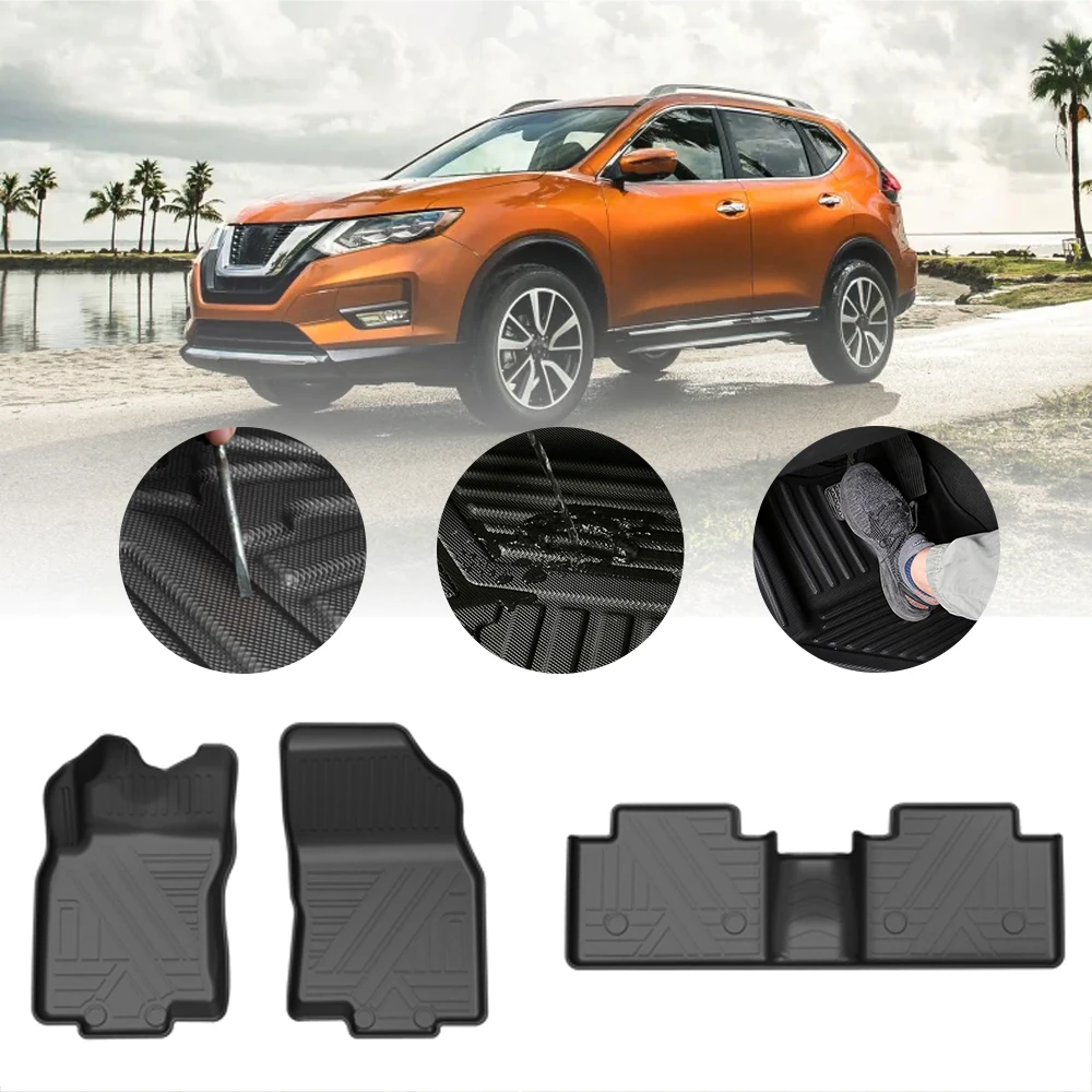 

Fully Surrounded Foot Pad For Nissan Rogue 2014 2015 2016 2017-2020 Car Waterproof Non-Slip Rubber Floor Mat TPE Car Accessorie