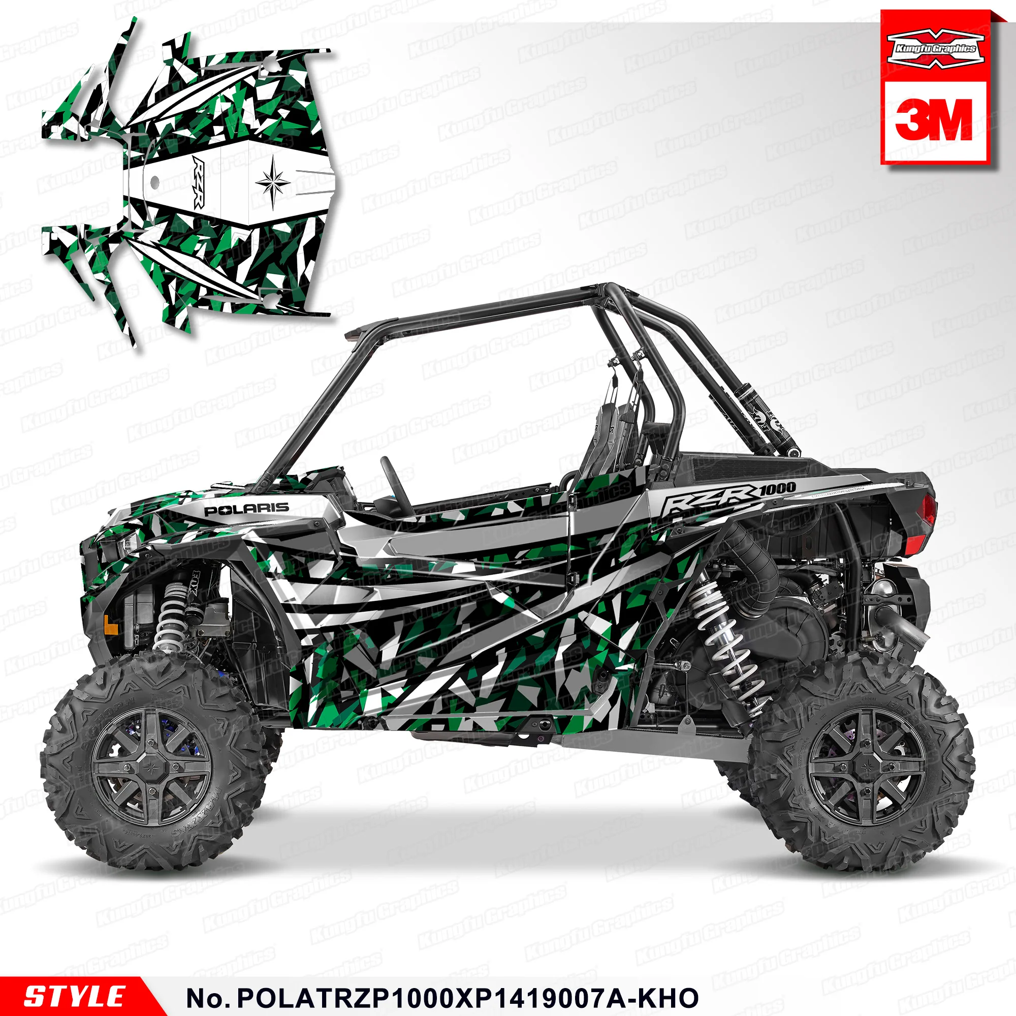 KUNGFU GRAPHICS Vehicle Wraps Personalised Stickers UTV Wraps for Polaris TURBO RZR XP 1000 2014 2015 2016 2017 2018