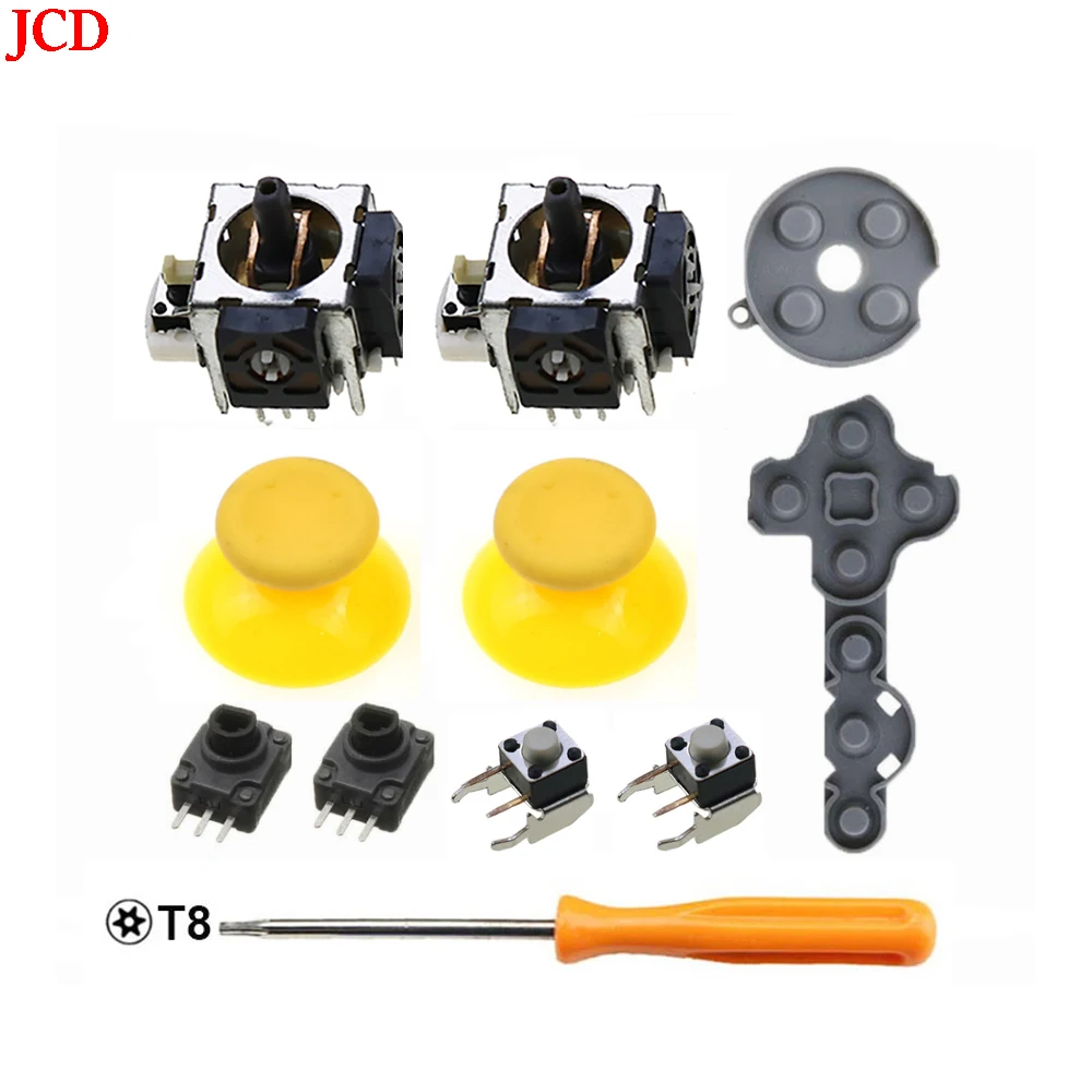 마이크로소프트 Xbox 360 컨트롤러용 JCD 11 in 1 아날로그 스틱 센서 전위차계 및 엄지 그립 LT RT 트리거 스위치 버튼