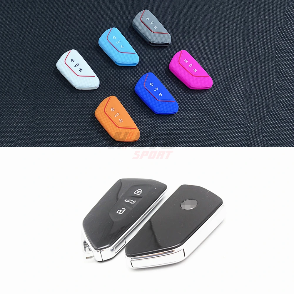 

For Seat leon fr mk4 2019 2020 1pcs Silicone Car Key Case Remote Control Protector Cover Skin 3 Button Smart Keychian Holder