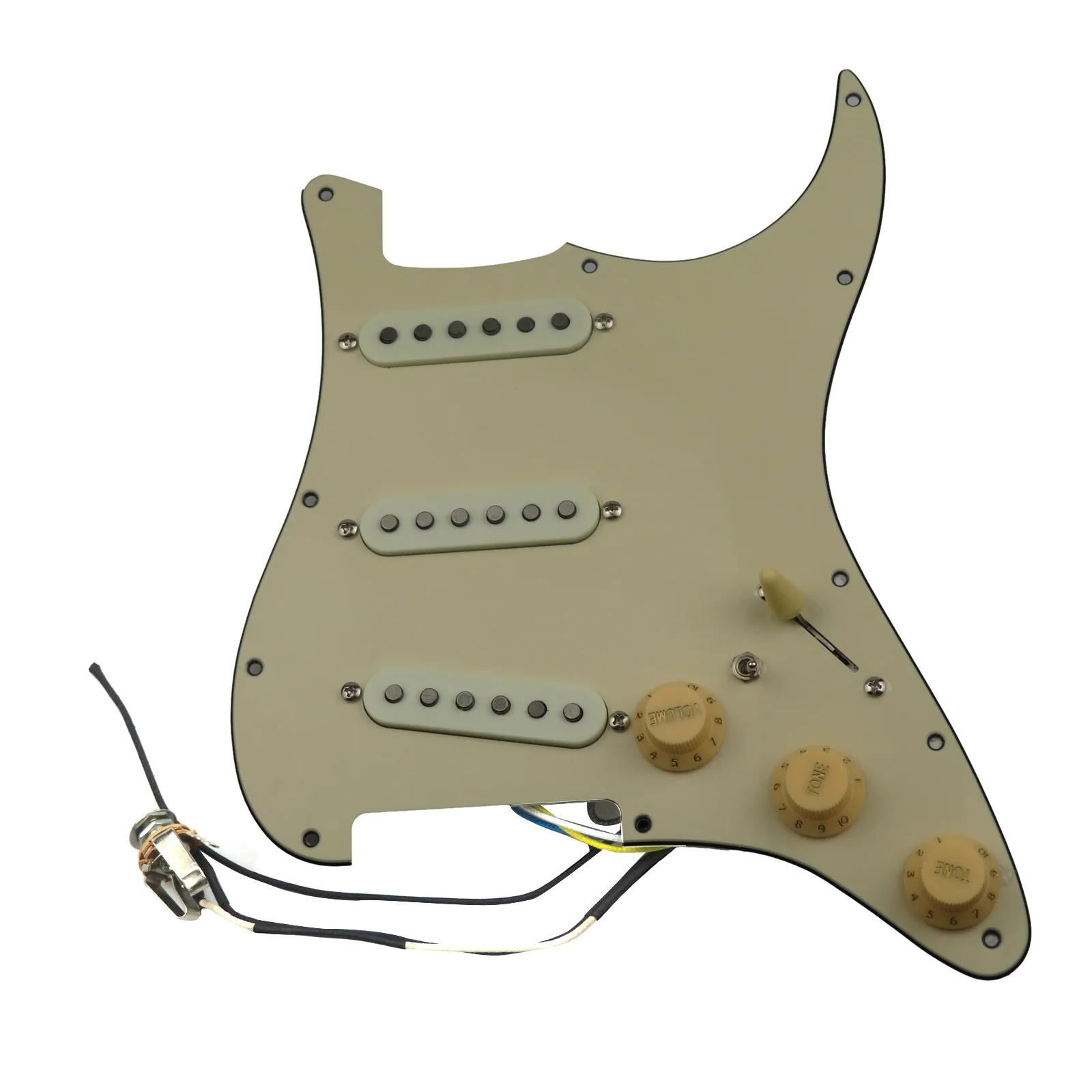 

Пикапы для гитары Alnico 5 пикапов SSS одиночные катушки пикапы загружены Pickguard/набор желтых крышек для пикапа