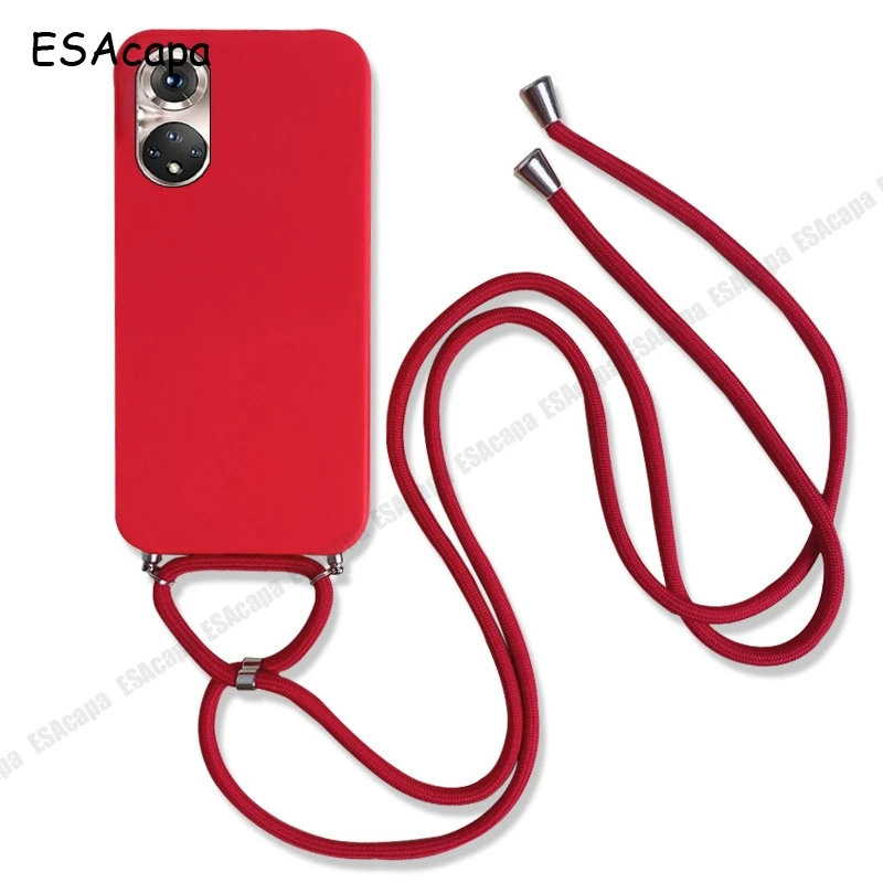 

Ожерелье со шнурком, веревка, чехол для Huawei Honor 50 Pro, карамельные цвета, силиконовый чехол для телефона Huawei Honor 50 SE