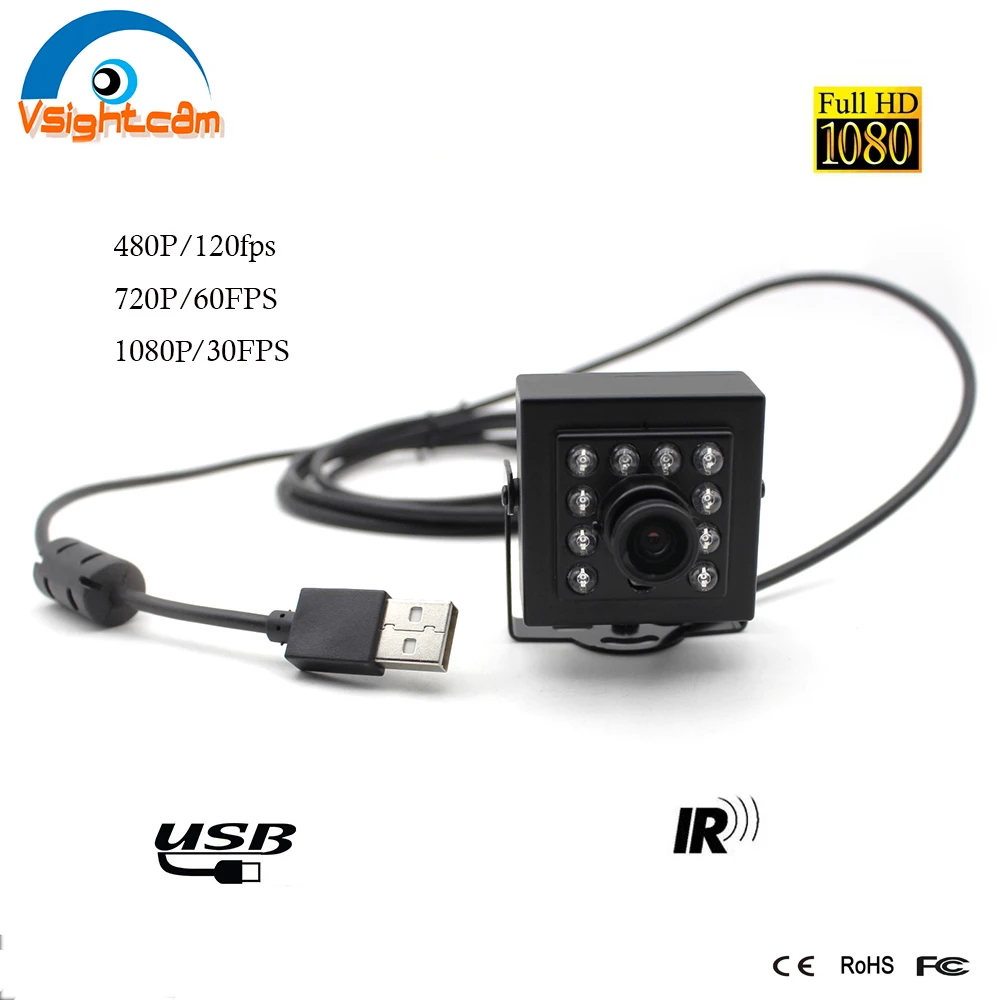 Mini IR USB Camera 2MP1080P CMOS OV2710 High Frame 30Fps 2.0 UVC Mini Infrared Web Camera for ATM Security