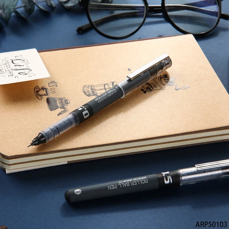M&G ARP50103 Quick-drying Straight Liquid Type Signature Pen 0.5MM Full Needle Tube Black Pen School Supplies Office Supplies