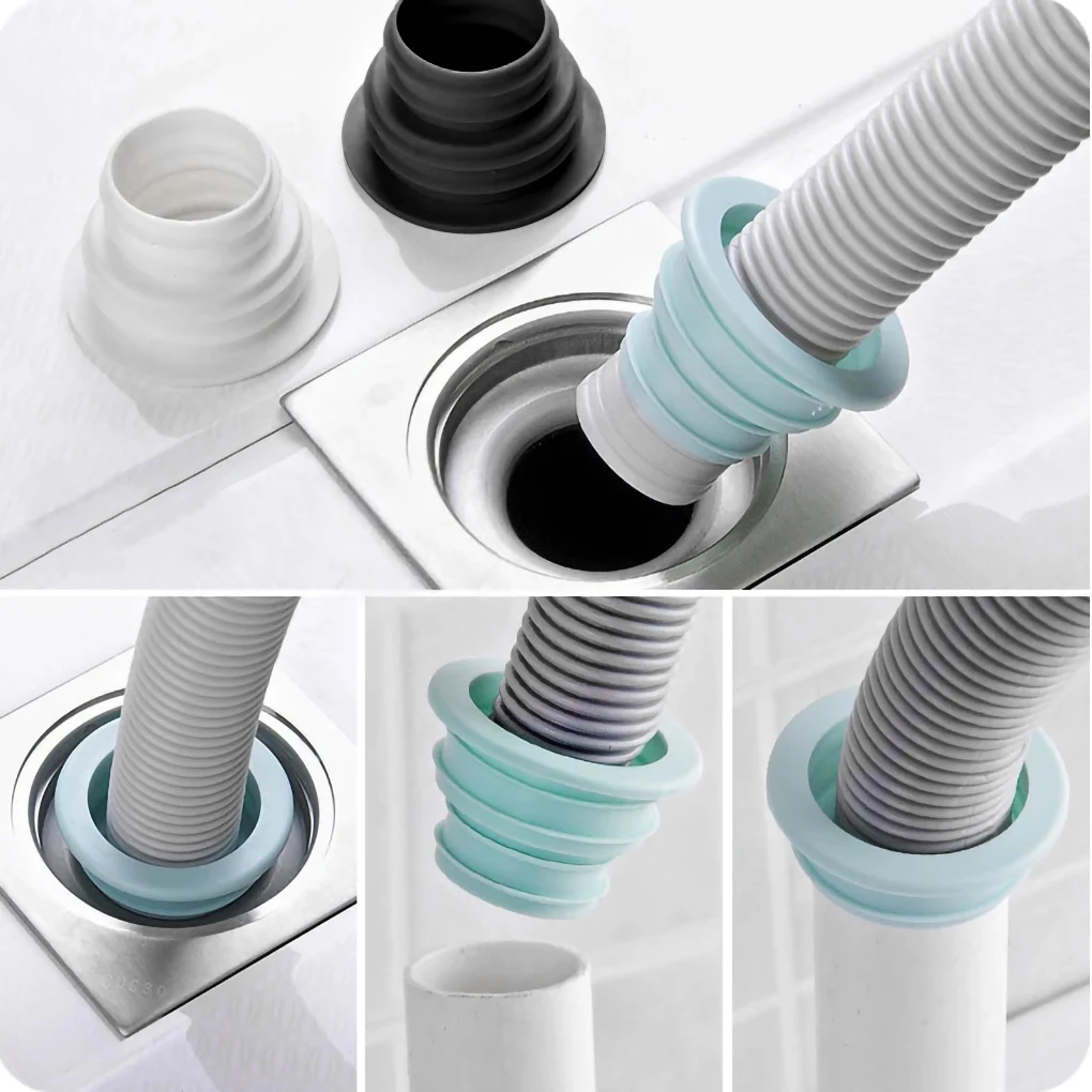 Kitchen Sewer Floor Drain Sealing Ring Washing Machine Tube Connector Anti-odor Telescopic Sealing Stopper