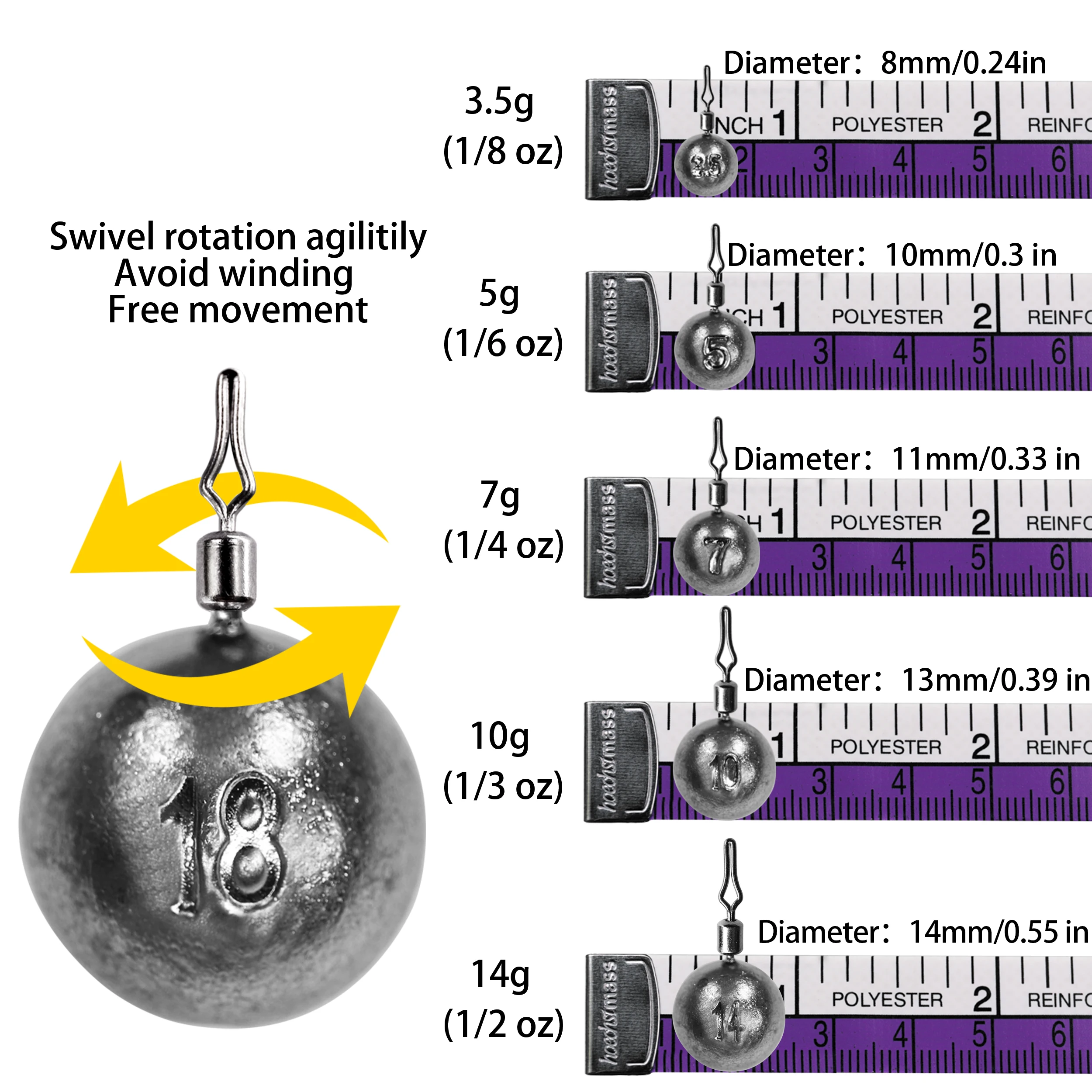 THKFISH 드롭 샷 낚시 싱커, 리드 웨이트 싱커, 드롭 샷 낚시 액세서리, 10g, 3.5g, 5g, 7g, 14g, 18g, 20g