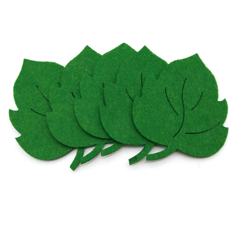 10PCS Random Color Leaf Non-woven Felt Green Tree Leaves Patch Appliques DIY Wall Craft Accessories Supplies